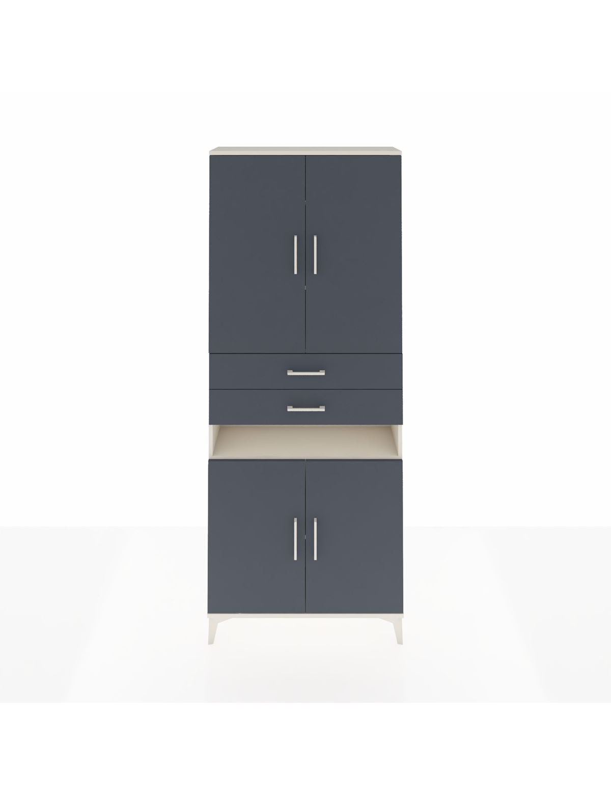 Arges Dolap 5 Raflı 2 Çekmeceli 4 Kapaklı 88x30x221 Aytaşı-Antrasit