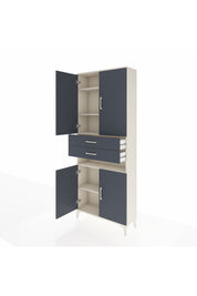 Arges Dolap 5 Raflı 2 Çekmeceli 4 Kapaklı 88x30x221 Aytaşı-Antrasit