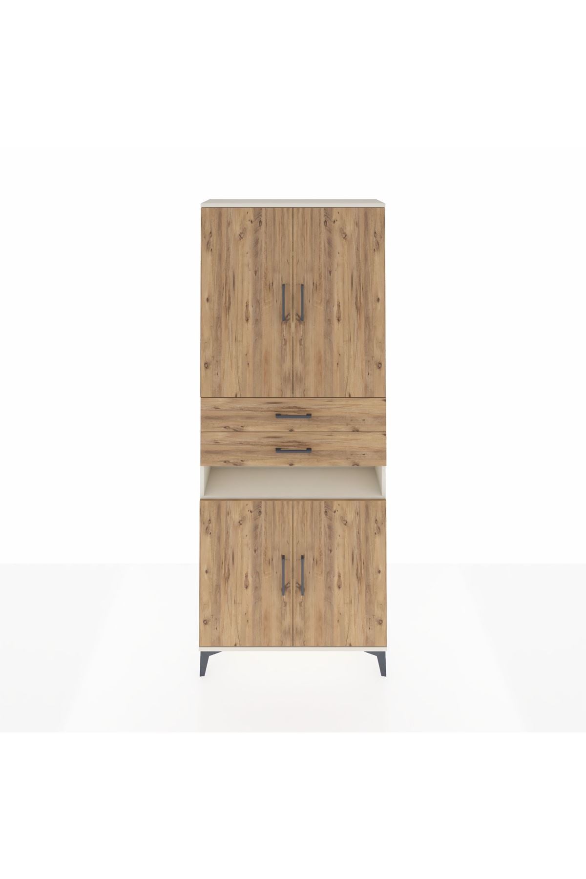 Arges Dolap 5 Raflı 2 Çekmeceli 4 Kapaklı 88x30x221 Aytaşı-Çam