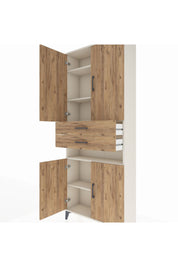 Arges Dolap 5 Raflı 2 Çekmeceli 4 Kapaklı 88x30x221 Aytaşı-Çam