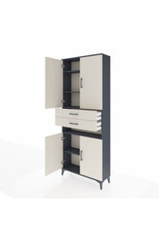 Arges Dolap 5 Raflı 2 Çekmeceli 4 Kapaklı 88x30x221 Antrasit-Aytaşı