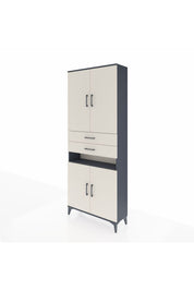 Arges Dolap 5 Raflı 2 Çekmeceli 4 Kapaklı 88x30x221 Antrasit-Aytaşı