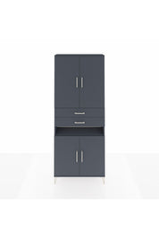 Arges Dolap 5 Raflı 2 Çekmeceli 4 Kapaklı 88x30x221 Antrasit-Antrasit