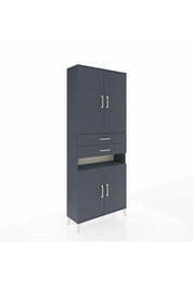 Arges Dolap 5 Raflı 2 Çekmeceli 4 Kapaklı 88x30x221 Antrasit-Antrasit