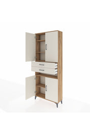 Arges Dolap 5 Raflı 2 Çekmeceli 4 Kapaklı 88x30x221 Çam-Aytaşı