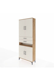 Arges Dolap 5 Raflı 2 Çekmeceli 4 Kapaklı 88x30x221 Çam-Aytaşı