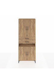 Arges Dolap 5 Raflı 2 Çekmeceli 4 Kapaklı 88x30x221 Çam-Çam