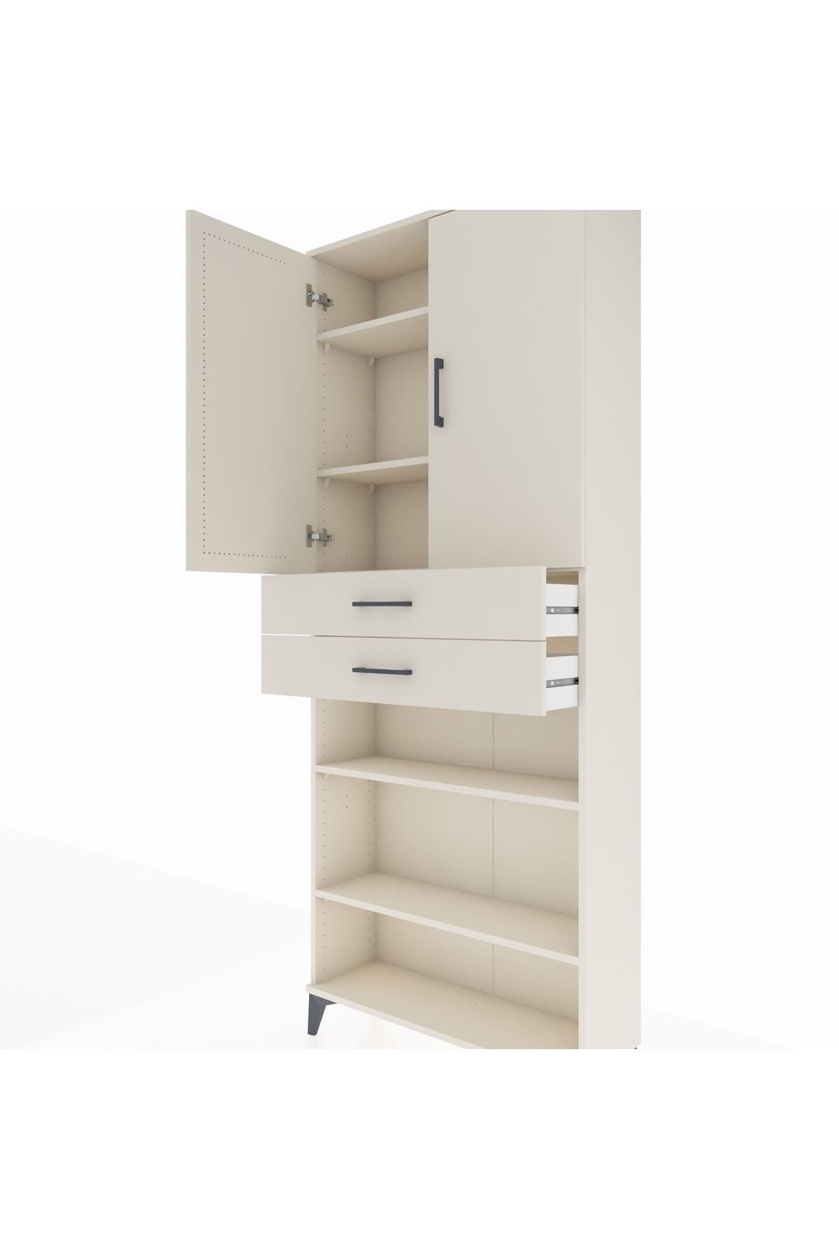 Arges Dolap 5 Raflı 2 Çekmeceli 2 Kapaklı 88x30x221 Aytaşı-Aytaşı