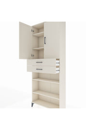 Arges Dolap 5 Raflı 2 Çekmeceli 2 Kapaklı 88x30x221 Aytaşı-Aytaşı