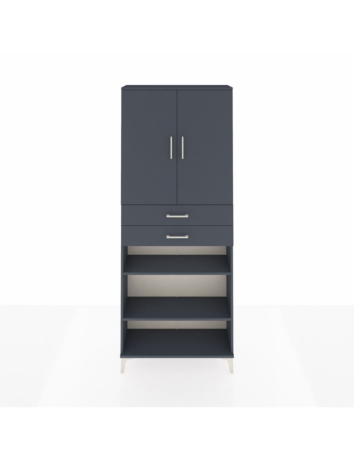 Arges Dolap 5 Raflı 2 Çekmeceli 2 Kapaklı 88x30x221 Antrasit-Antrasit