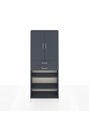 Arges Dolap 5 Raflı 2 Çekmeceli 2 Kapaklı 88x30x221 Antrasit-Antrasit