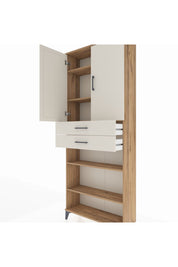 Arges Dolap 5 Raflı 2 Çekmeceli 2 Kapaklı 88x30x221 Çam-Aytaşı