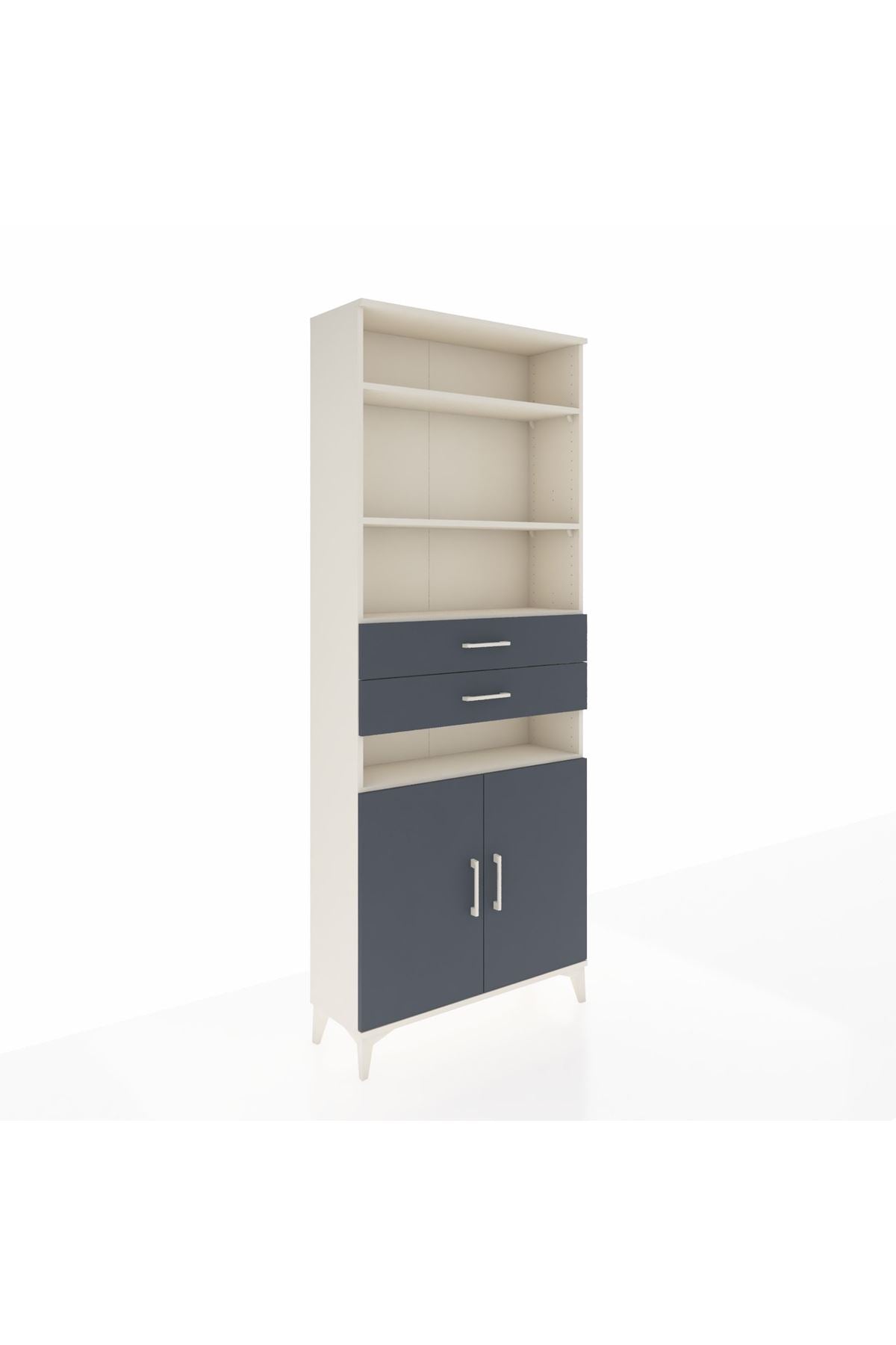 Arges Dolap 5 Raflı 2 Çekmeceli 2 Kapaklı 88x30x221 Aytaşı-Antrasit