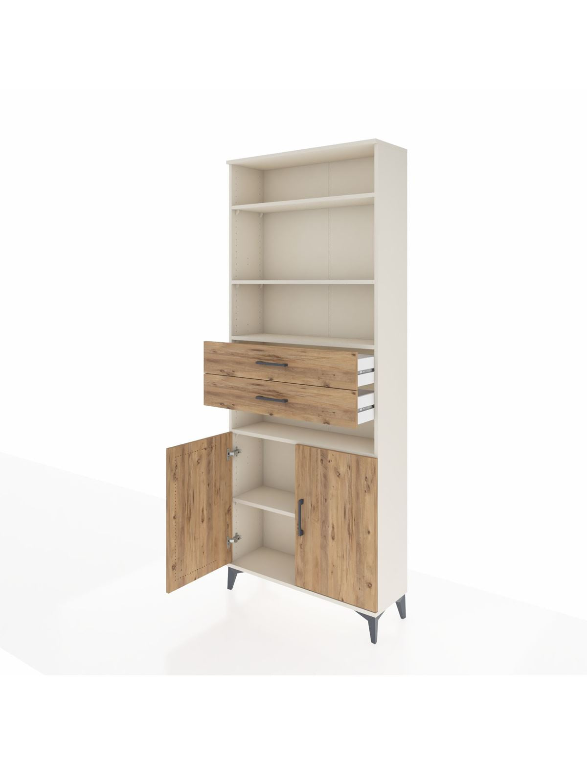 Arges Dolap 5 Raflı 2 Çekmeceli 2 Kapaklı 88x30x221 - S30M192V3A