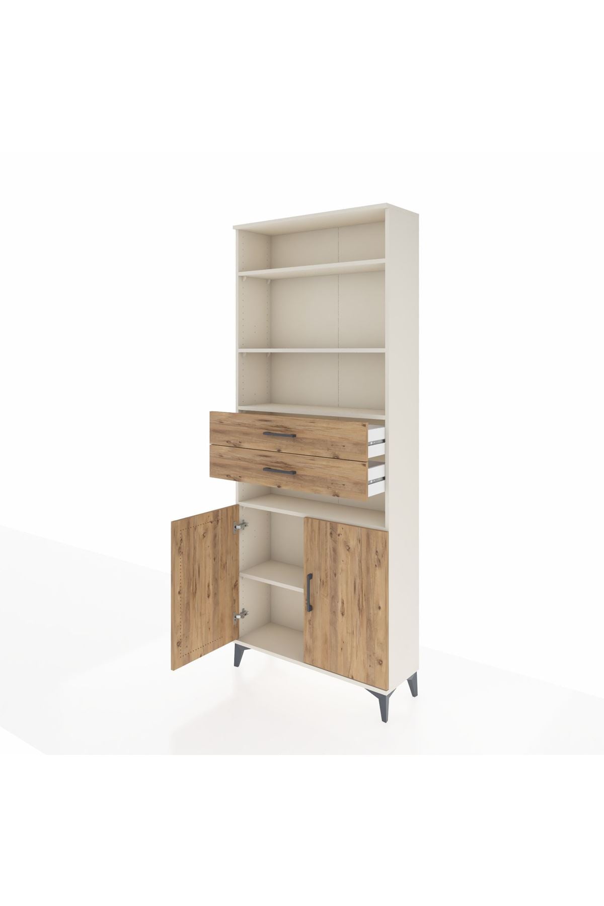 Arges Dolap 5 Raflı 2 Çekmeceli 2 Kapaklı 88x30x221 Aytaşı-Çam