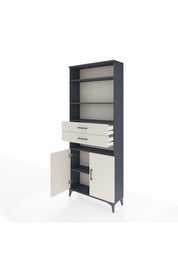 Arges Dolap 5 Raflı 2 Çekmeceli 2 Kapaklı 88x30x221 Antrasit-Aytaşı