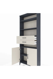 Arges Dolap 5 Raflı 2 Çekmeceli 2 Kapaklı 88x30x221 Antrasit-Aytaşı