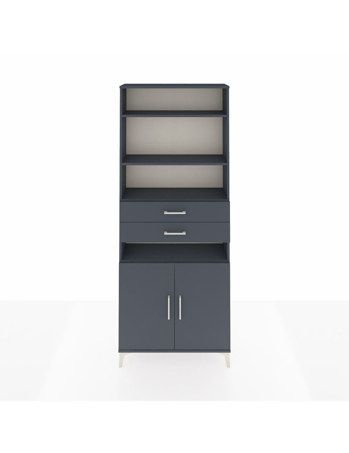 Arges Dolap 5 Raflı 2 Çekmeceli 2 Kapaklı 88x30x221 Antrasit-Antrasit