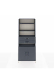 Arges Dolap 5 Raflı 2 Çekmeceli 2 Kapaklı 88x30x221 Antrasit-Antrasit