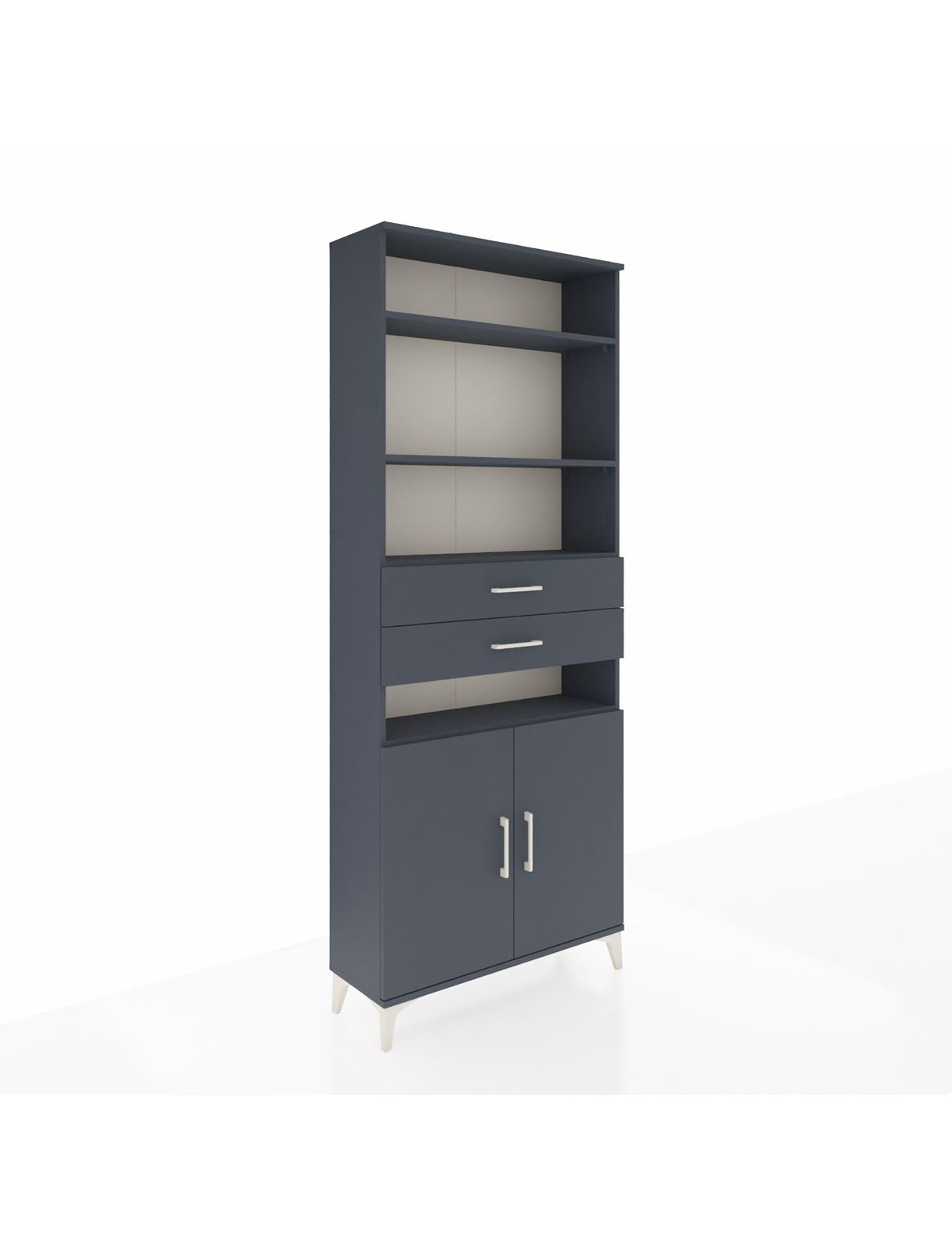 Arges Dolap 5 Raflı 2 Çekmeceli 2 Kapaklı 88x30x221 Antrasit-Antrasit