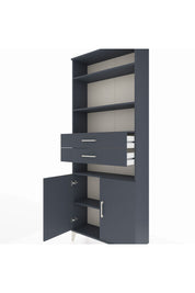 Arges Dolap 5 Raflı 2 Çekmeceli 2 Kapaklı 88x30x221 Antrasit-Antrasit