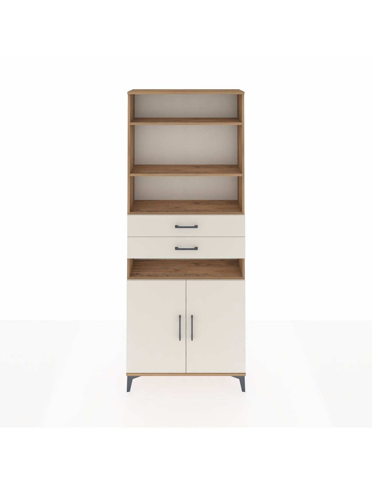 Arges Dolap 5 Raflı 2 Çekmeceli 2 Kapaklı 88x30x221 Çam-Aytaşı