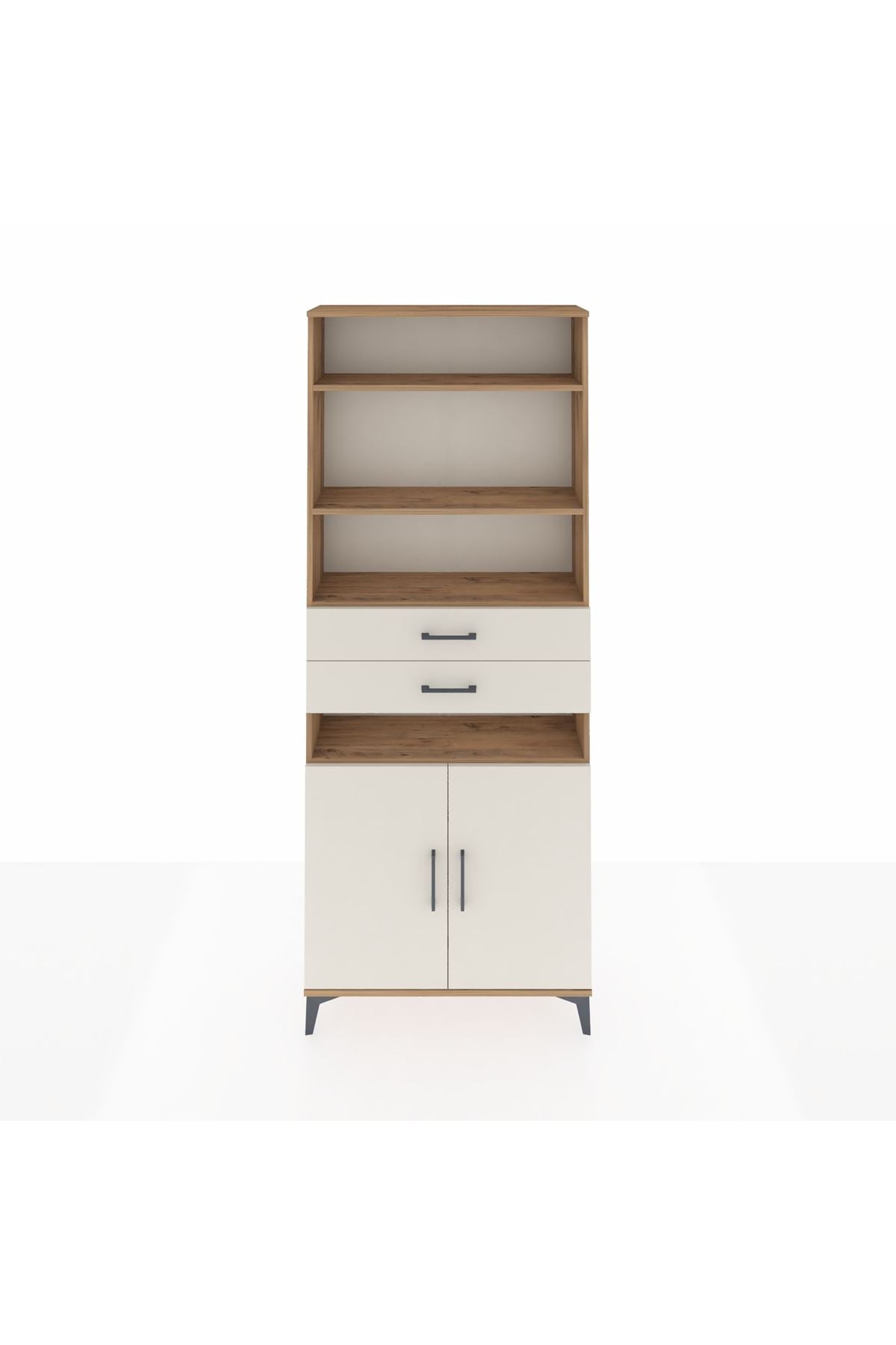 Arges Dolap 5 Raflı 2 Çekmeceli 2 Kapaklı 88x30x221 Çam-Aytaşı