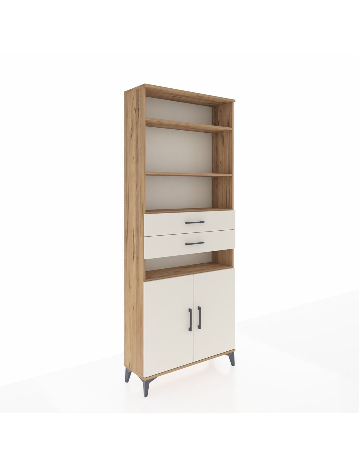 Arges Dolap 5 Raflı 2 Çekmeceli 2 Kapaklı 88x30x221 Çam-Aytaşı