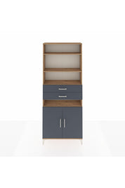 Arges Dolap 5 Raflı 2 Çekmeceli 2 Kapaklı 88x30x221 Çam-Antrasit