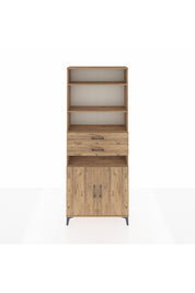 Arges Dolap 5 Raflı 2 Çekmeceli 2 Kapaklı 88x30x221 Çam-Çam