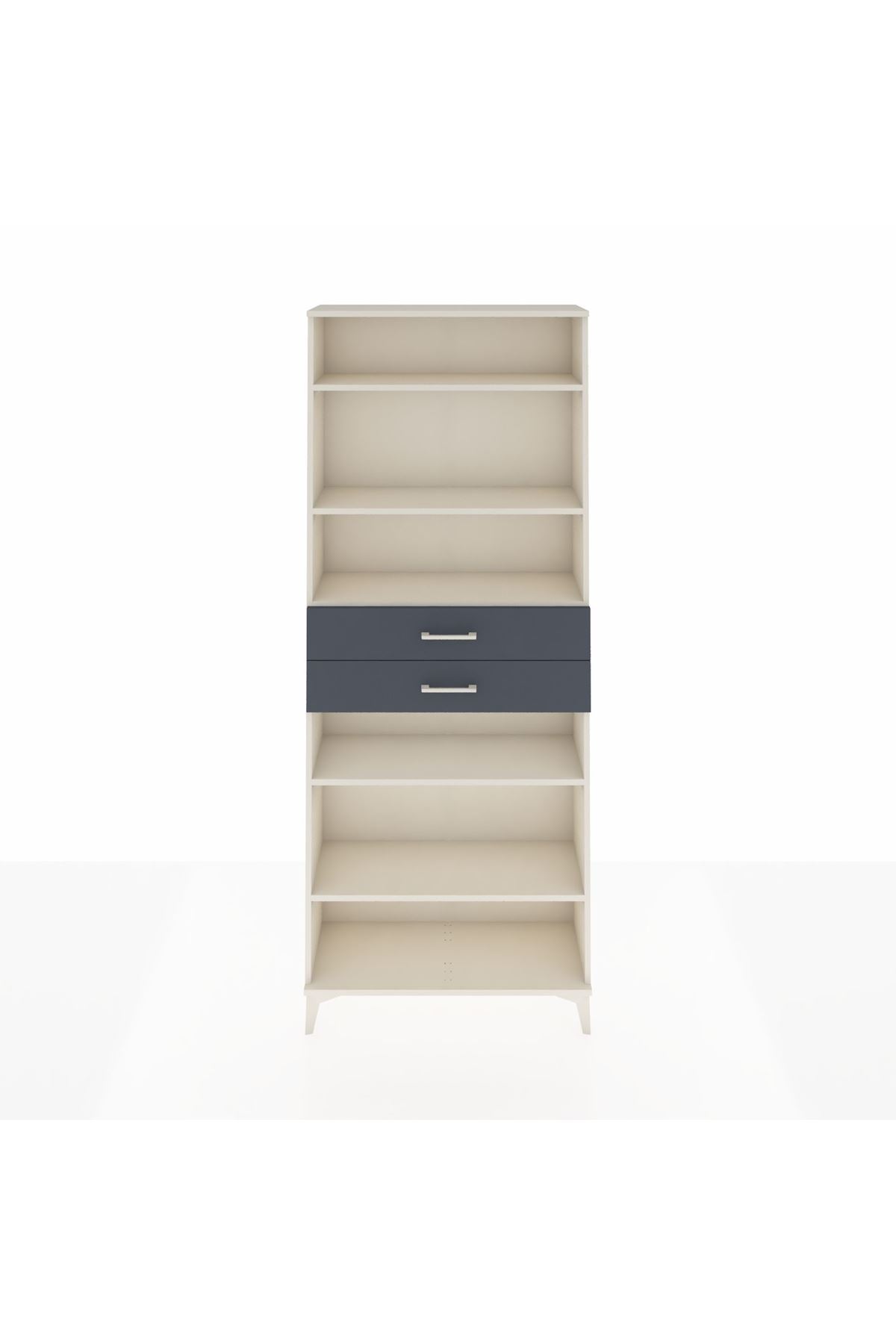 Arges Dolap 5 Raflı 2 Çekmeceli 88x30x221 Aytaşı-Antrasit