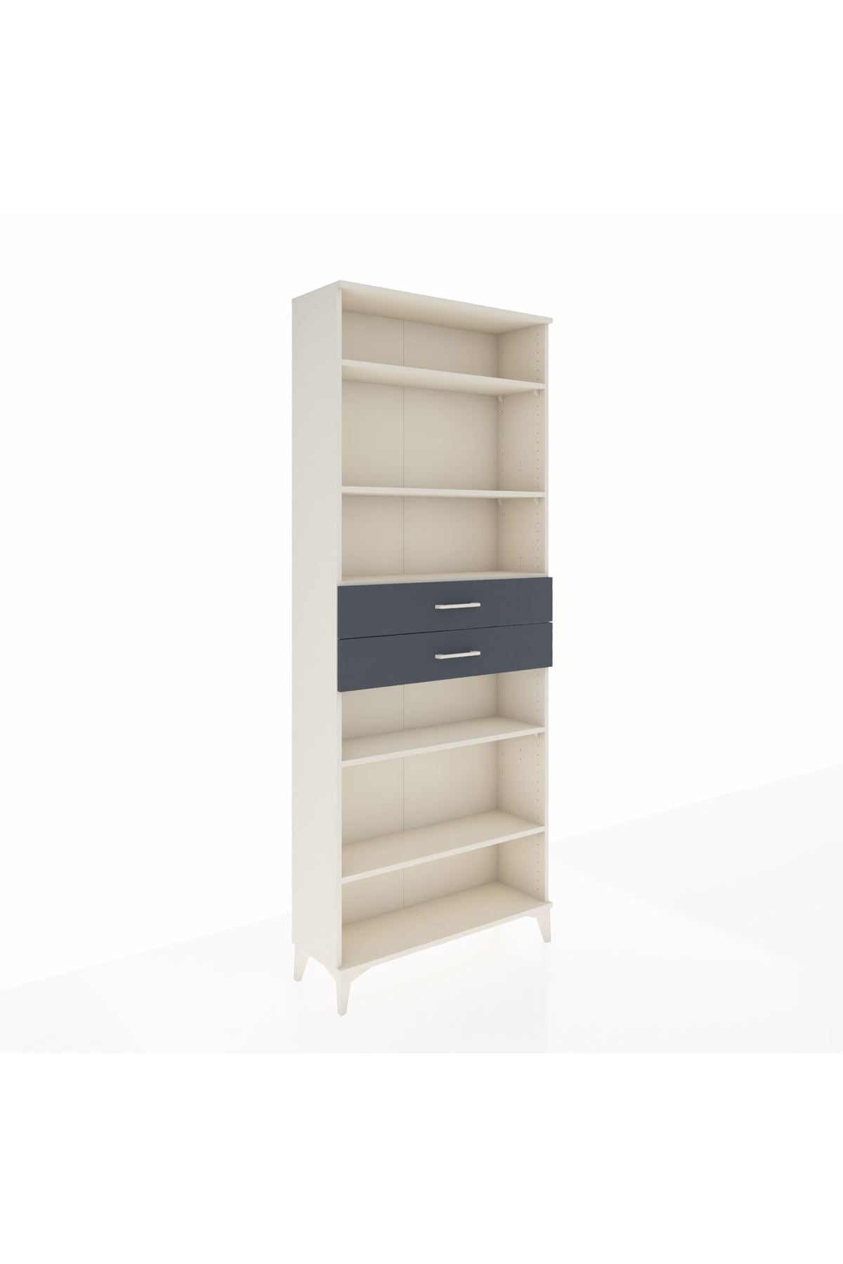 Arges Dolap 5 Raflı 2 Çekmeceli 88x30x221 Aytaşı-Antrasit