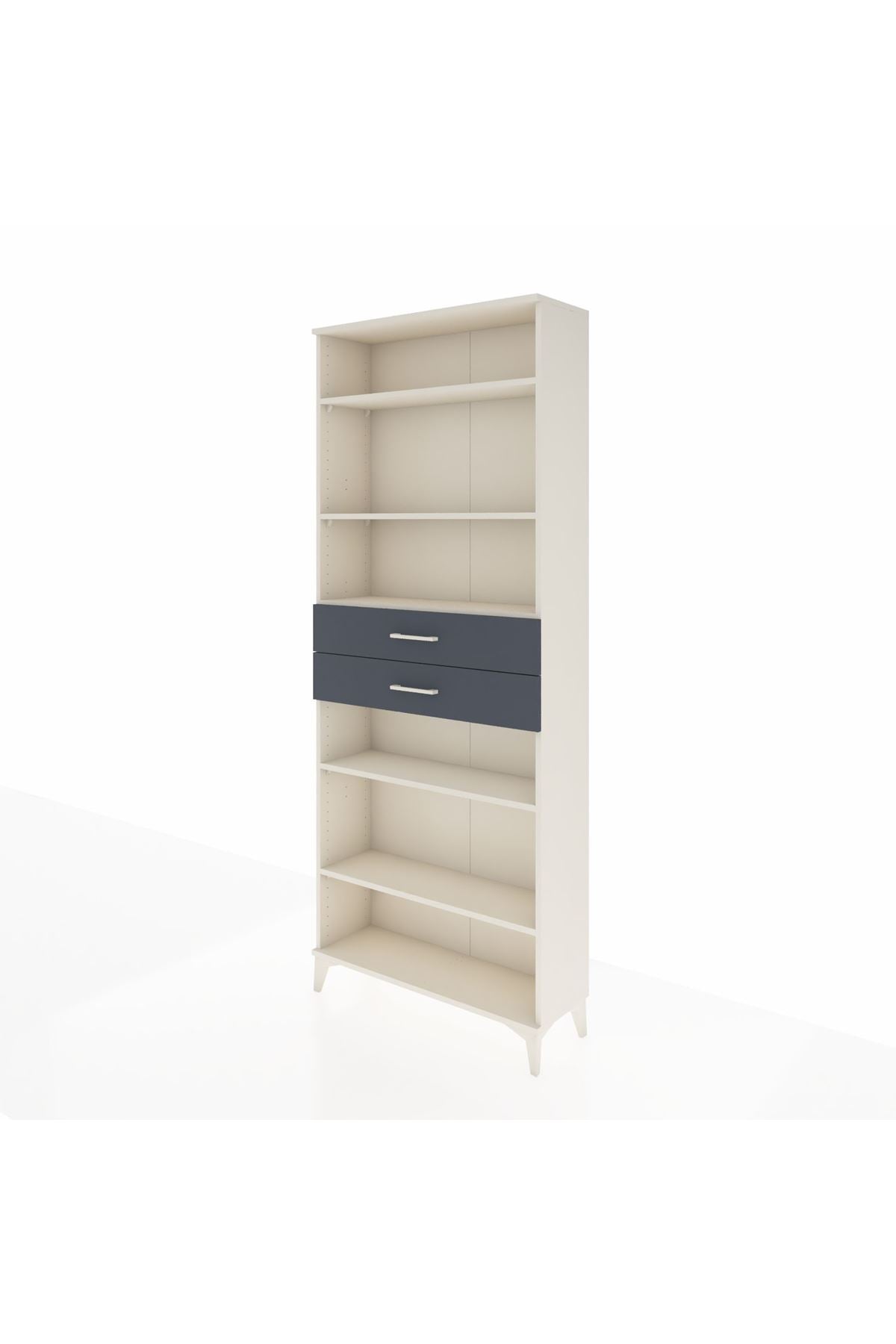 Arges Dolap 5 Raflı 2 Çekmeceli 88x30x221 Aytaşı-Antrasit