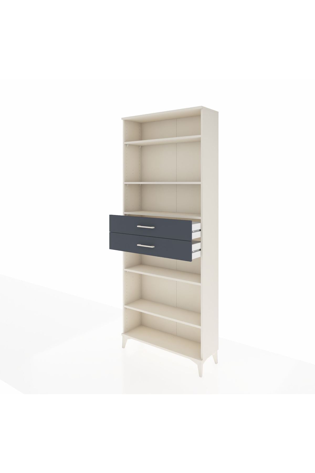 Arges Dolap 5 Raflı 2 Çekmeceli 88x30x221 Aytaşı-Antrasit