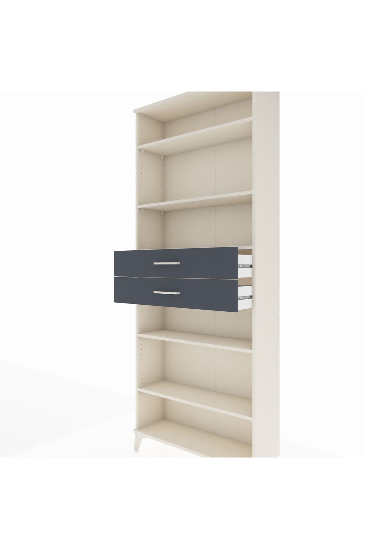 Arges Dolap 5 Raflı 2 Çekmeceli 88x30x221 Aytaşı-Antrasit