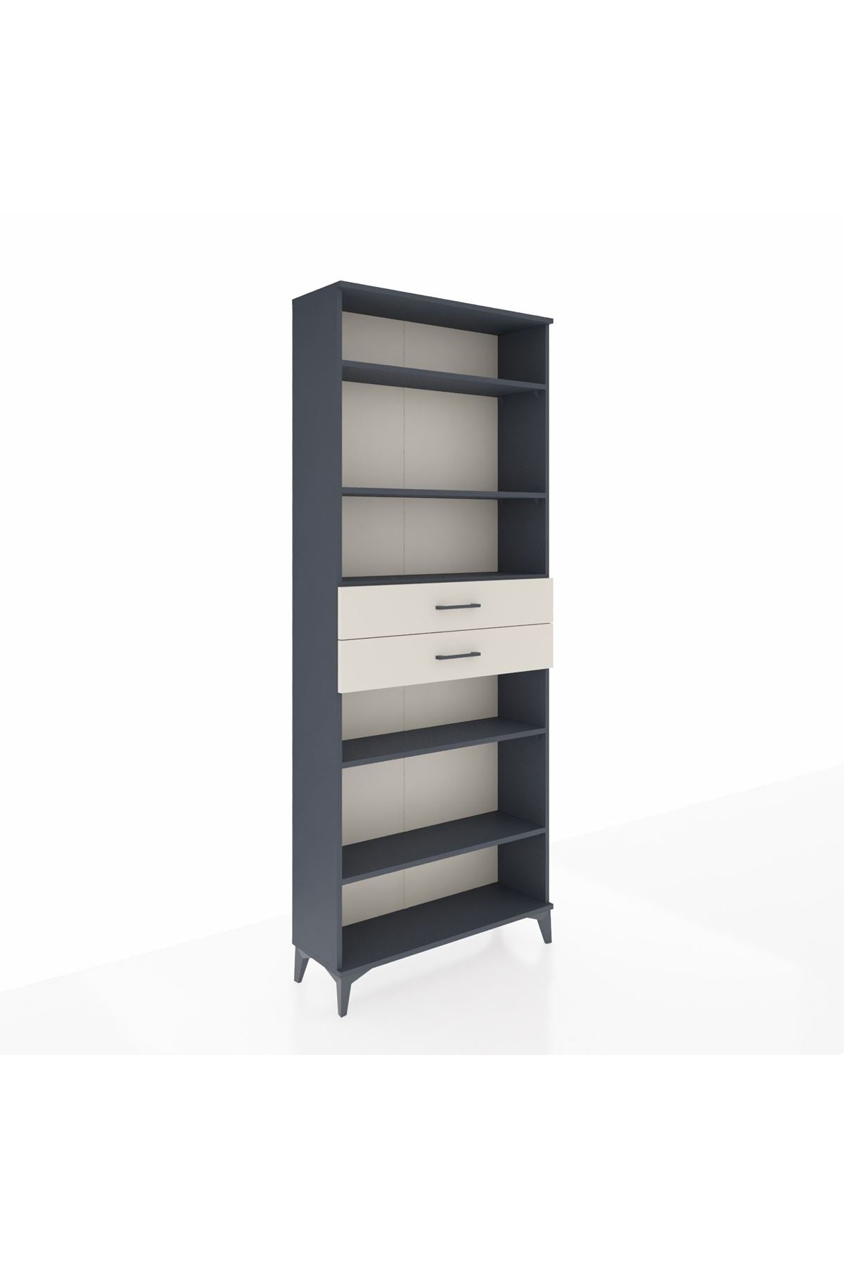 Arges Dolap 5 Raflı 2 Çekmeceli 88x30x221 Antrasit-Aytaşı