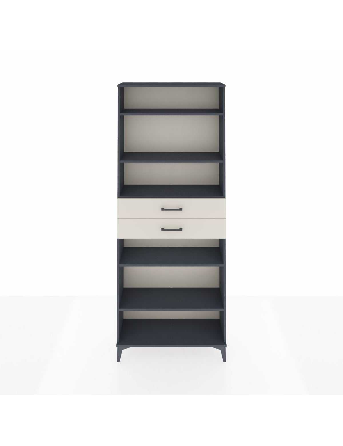 Arges Dolap 5 Raflı 2 Çekmeceli 88x30x221 Antrasit-Aytaşı