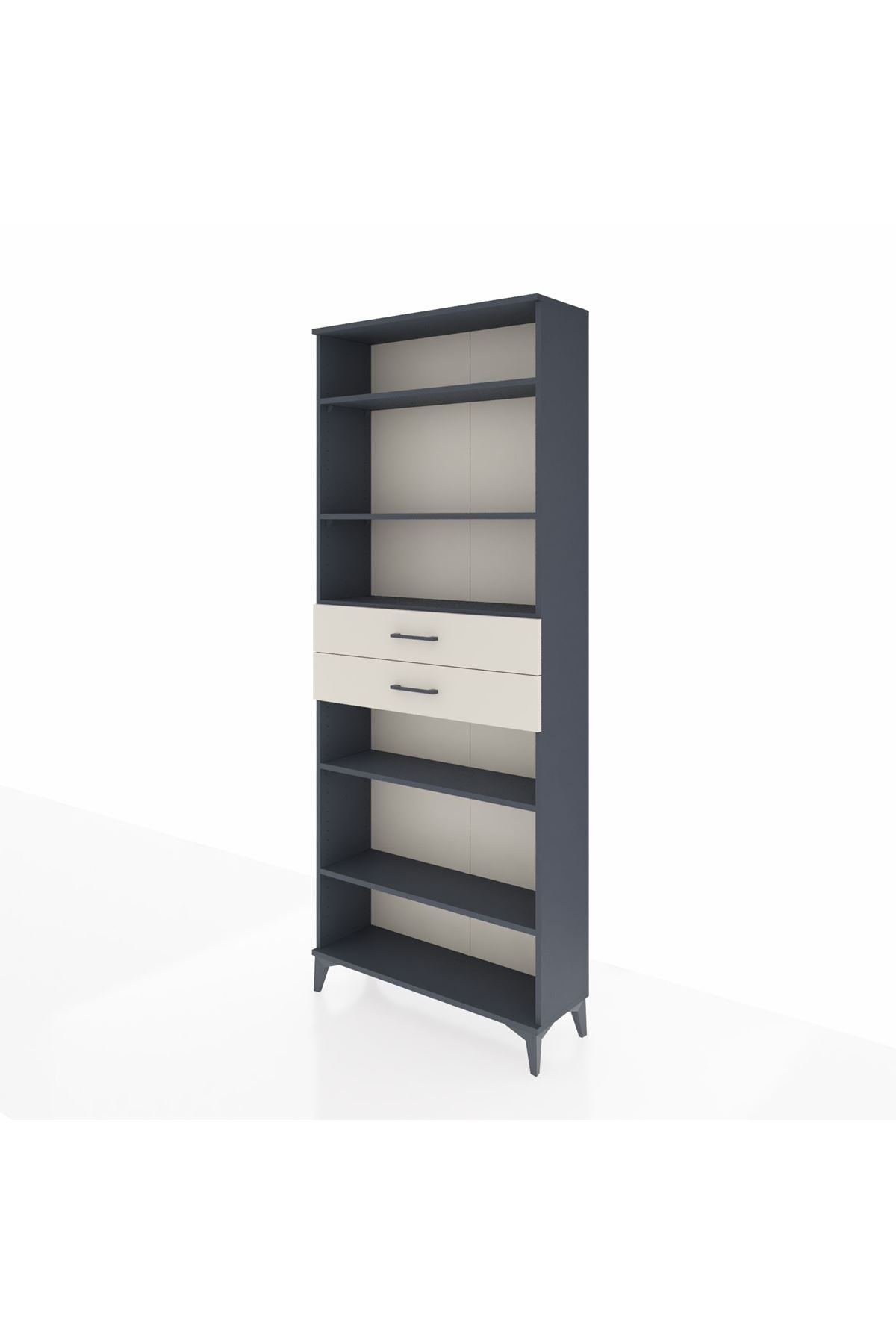 Arges Dolap 5 Raflı 2 Çekmeceli 88x30x221 Antrasit-Aytaşı