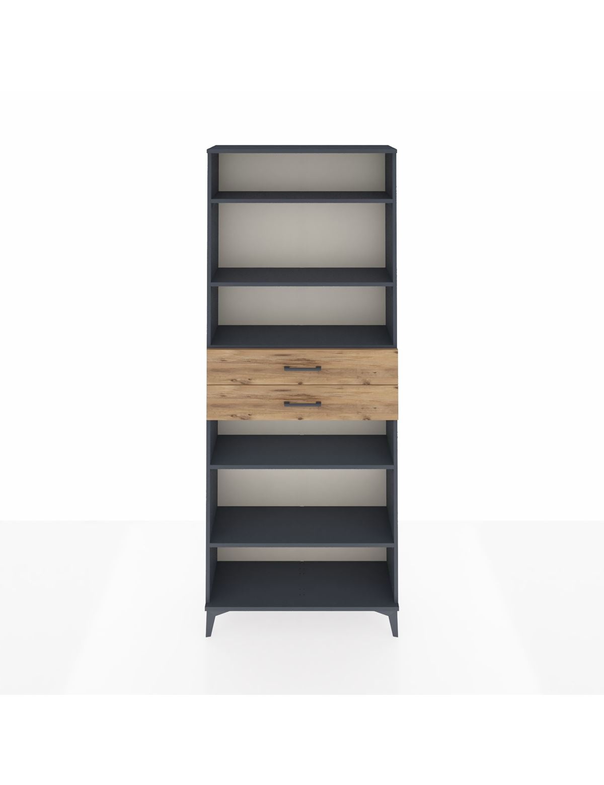 Arges Dolap 5 Raflı 2 Çekmeceli 88x30x221 Antrasit-Çam