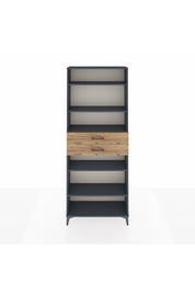 Arges Dolap 5 Raflı 2 Çekmeceli 88x30x221 Antrasit-Çam