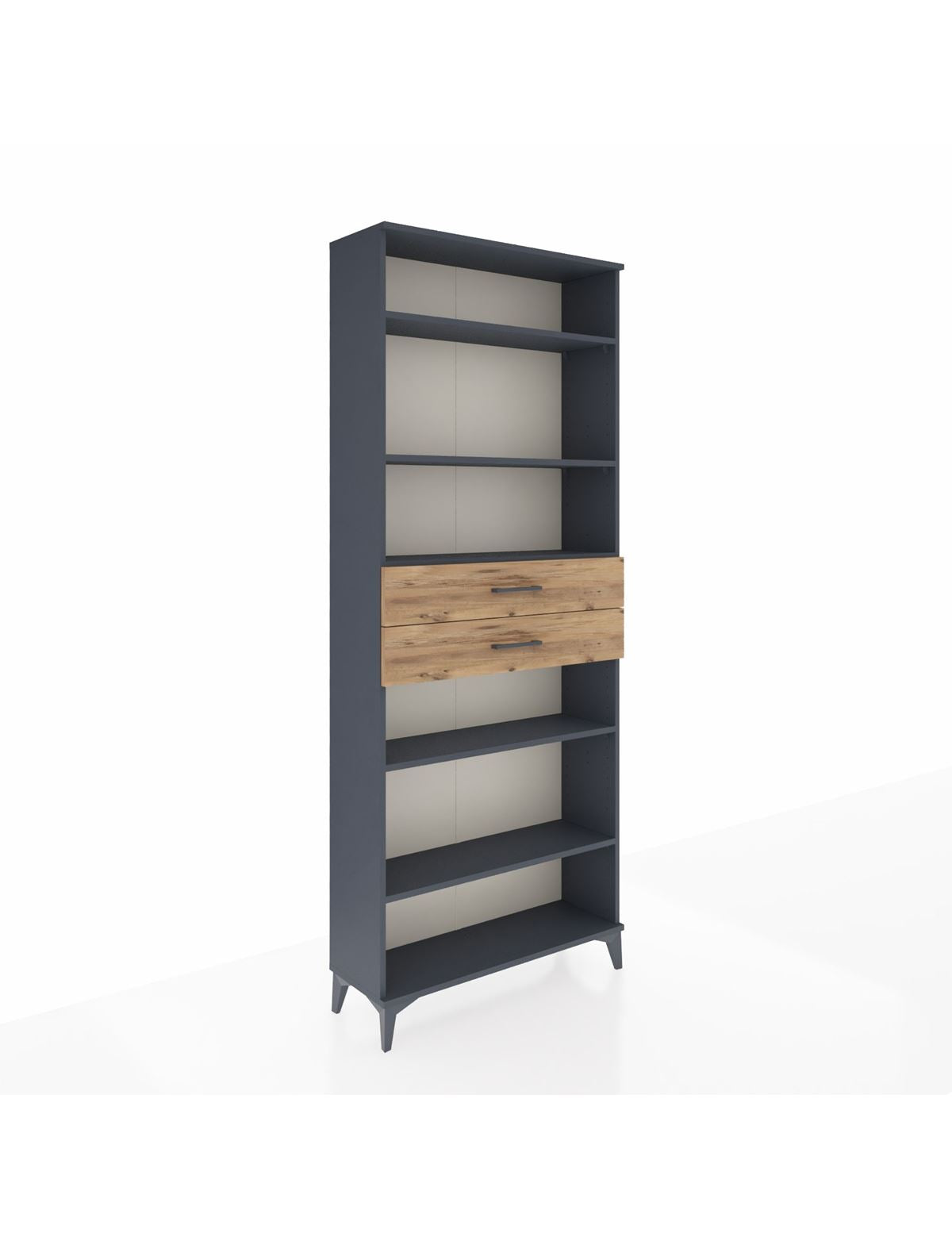 Arges Dolap 5 Raflı 2 Çekmeceli 88x30x221 Antrasit-Çam