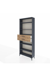 Arges Dolap 5 Raflı 2 Çekmeceli 88x30x221 Antrasit-Çam