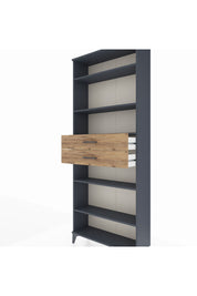 Arges Dolap 5 Raflı 2 Çekmeceli 88x30x221 Antrasit-Çam