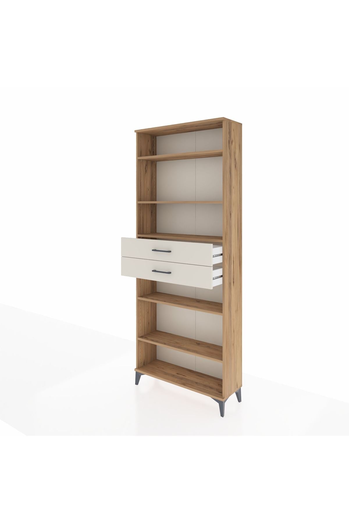 Arges Dolap 5 Raflı 2 Çekmeceli 88x30x221 Çam-Aytaşı