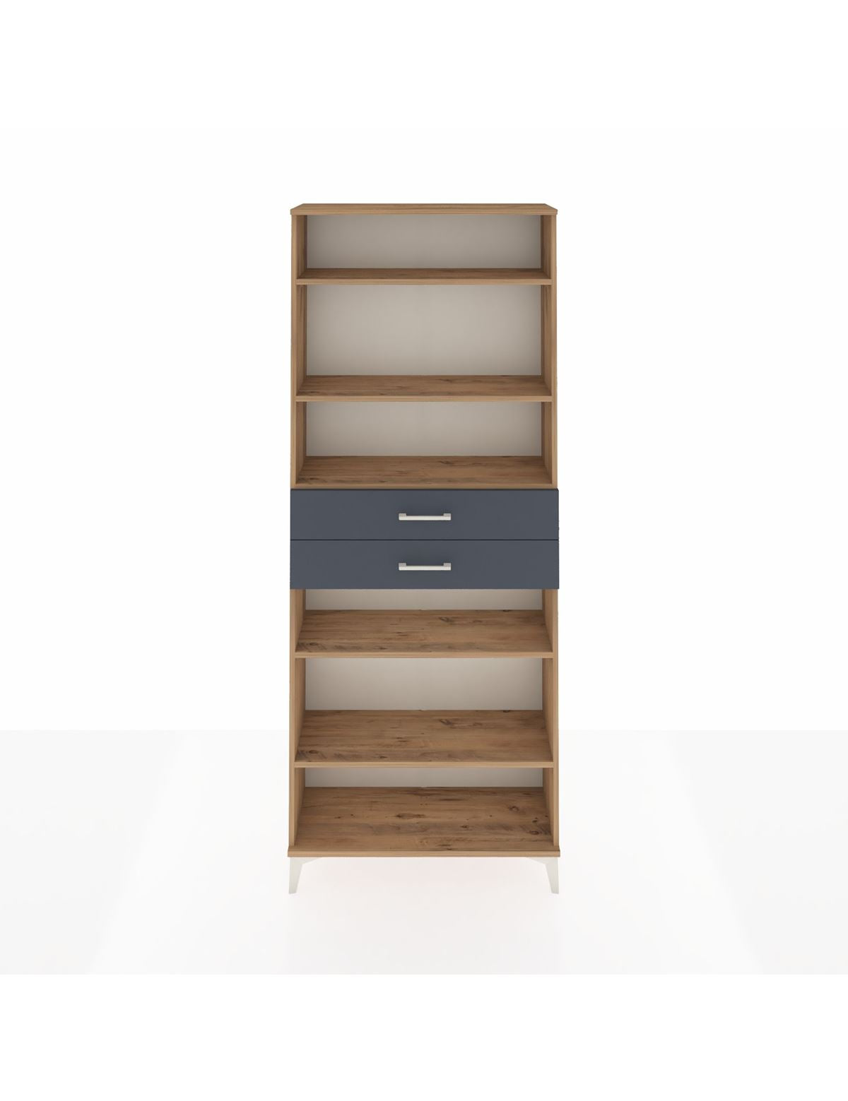 Arges Dolap 5 Raflı 2 Çekmeceli 88x30x221 Çam-Antrasit