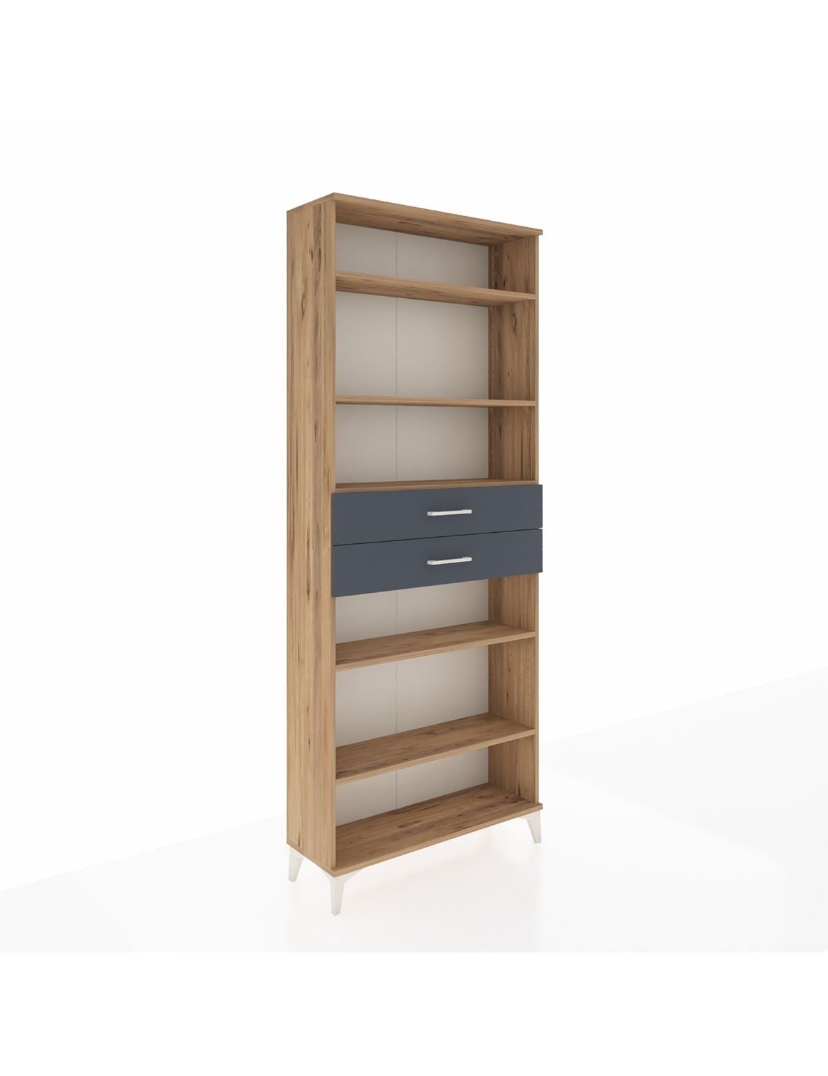 Arges Dolap 5 Raflı 2 Çekmeceli 88x30x221 Çam-Antrasit