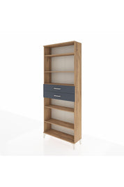 Arges Dolap 5 Raflı 2 Çekmeceli 88x30x221 Çam-Antrasit