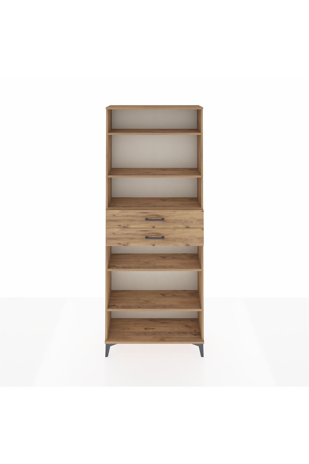 Arges Dolap 5 Raflı 2 Çekmeceli 88x30x221 Çam-Çam