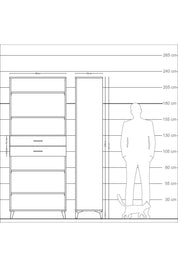 Arges Dolap 5 Raflı 2 Çekmeceli 88x30x221 Çam-Çam