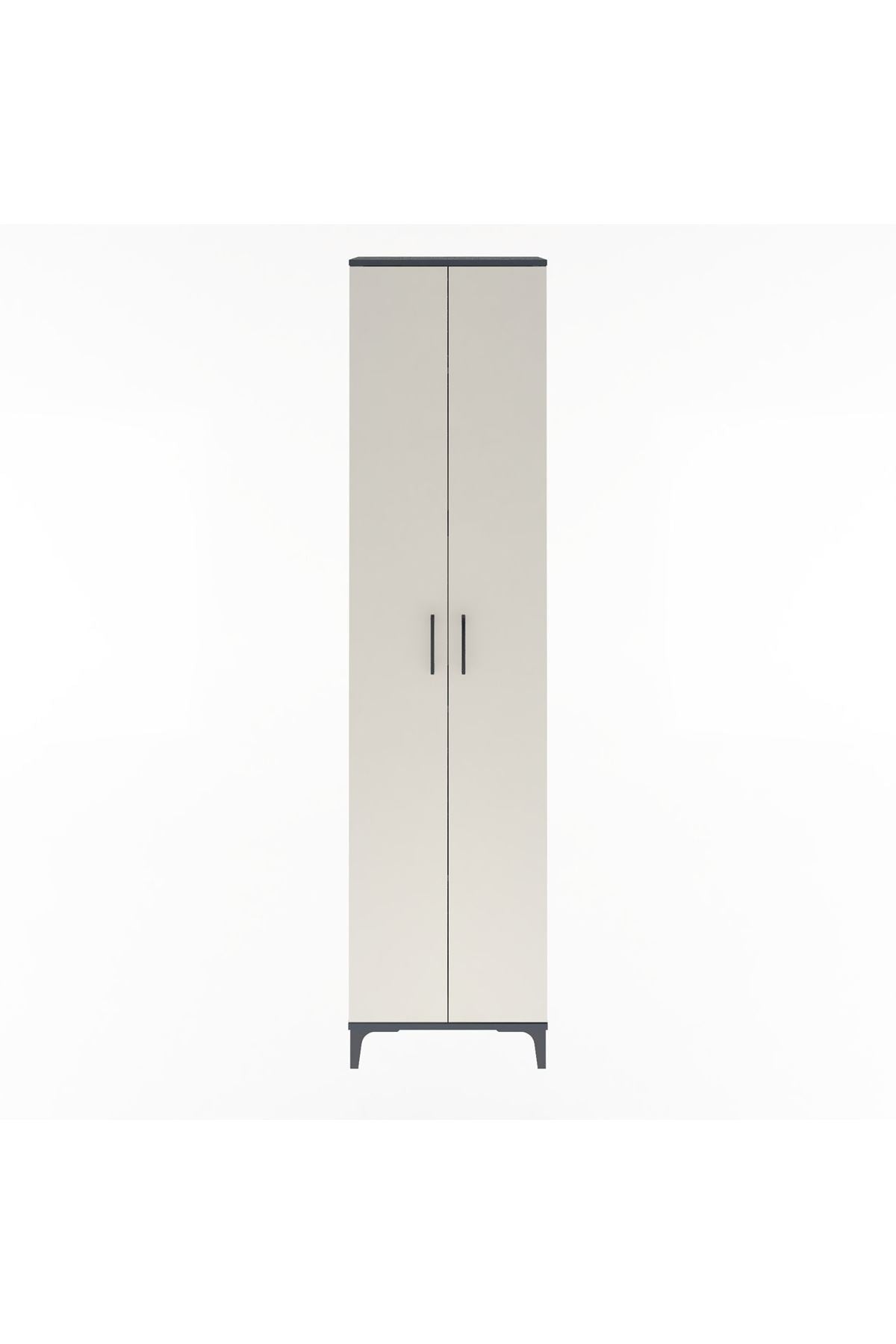 Arges Dolap 4 Raflı 2 Kapaklı 60x30x243 Antrasit-Aytaşı